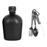 Kit Sobrevivência Camping Cantil Talher De Campo