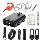 Kit Sobrevivência Edc Militar Camping Pesca 12 Peças