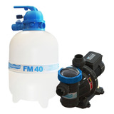 Kit Sodramar Filtro Para Piscina Fm 40 Bomba 3 4 Cv Bmc 75
