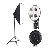 Kit Softbox 50x70 Soquete Quádruplo Tripé E27