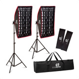 Kit Softbox Duplo Chicago Com Tela Grid Tripé Ajustável De 190cm Tela Difusora Soquete E 27 E Bolsa De Transporte Iluminação Profissional Para Fotógrafos E Videomakers Em Estúdio Sou Foto