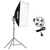 Kit Softbox Para 4 Lampadas Com Tripé De 2m Luz Contínua Para Estúdio Foto E Vídeo