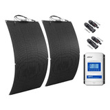 Kit Solar 400w Placa Flexível Controlador Mppt Off Grid Cor Preto Voltagem De Circuito Aberto 24v Voltagem Máxima Do Sistema 24v