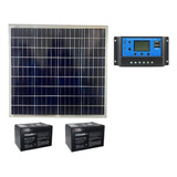Kit Solar 60w 2 Baterias E 1 Controlador