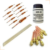 Kit Solda Geladeira Filtro Secador Valvula Schrader E Fluxo