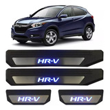 Kit Soleira 4 Portas Aço Inox Led Azul Honda Hr v 2019