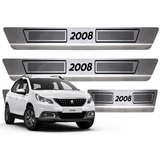 Kit Soleira Porta Peugeot 2008 Aço Inox Escovado