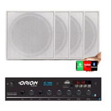 Kit Som Ambiente 4 Canais Receiver 4 Arandela Bt Quadrada
