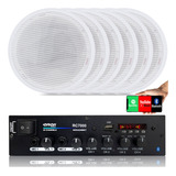 Kit Som Ambiente 4 Canal 500 Watts 6 Caixa Br Red Gesso