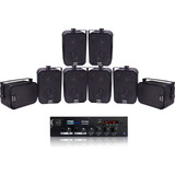 Kit Som Ambiente Amplificador Rc7000 8 Sp400 240wrms