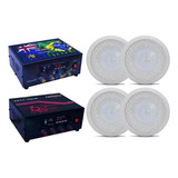 Kit Som Ambiente Fifty Four Usb Bluetooth Com 4 Arandelas