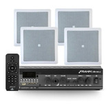Kit Som Ambiente Frahm Slim 1600 4 Arandelas Embutir Jbl