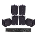 Kit Som Ambiente Taramps Ths 6000 Bt + 6 Caixas Sp400 Top Cor Preto Potência De Saída Rms 60 W 110v/220v