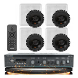 Kit Som Ambiente Teto Gesso Embutir Frahm 4 Arandelas Jbl