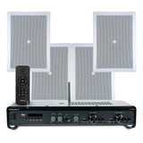 Kit Som Ambiente Teto Gesso Embutir Frahm 4 Arandelas Jbl