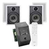 Kit Som Ambiente Teto Gesso Embutir Player Mp3 4 Arandelas Cor Branco receiver Potência De Saída Rms 30 W