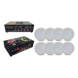 Kit Som Ambiente Turbo Dance Bluetooth Usb Com 8 Arandelas