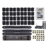 Kit Som Amplificador 36 Caixas 36 Trafos 3 Setorizador mesa