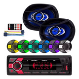 Kit Som Automotivo Player Bluetooth Falante Hurricane 6x9