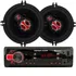 Kit Som Automotivo Radio Light E-tech + Par Alto Falante Foxer 6 Polegadas 120 Rms Tnt Full