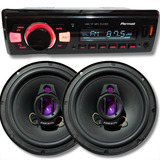 Kit Som Carro Player Mp3 Bt 2usb Par Alto falante 6pol