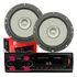 Kit Som Carro Radio Mp3 Bluetooth Usb + 2 Alto Falante 6 Pol