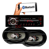Kit Som Carro Radio Mp3 Bluetooth Usb + 2 Alto Falantes 6x9 