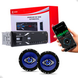 Kit Som Carro Radio Mp3 Bluetooth Usb 2 Auto Falante 6 Pol