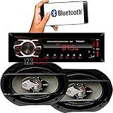 Kit Som Carro Radio Mp3 Bluetooth Usb 2 Falantes 6x9 Polegadas 200 Wrms