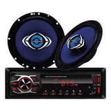 Kit Som Carro Radio Mp3 Bt Usb E Par Falante Hurricane 6 Pol