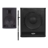 Kit Som Sub Grave 15 625w+ativo+ Saga10 200w Ativa+suporte