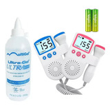 Kit Sonar Fetal Doppler Ouvir Coração Batimentos Bebe Gel