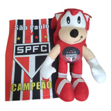 Kit Sonic Torcedor São Paulo Pelúcia Gigante toalha Tricolor