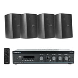 Kit Sonorização Ambiente Slim 1000 Bluetooth 4 Caixas Frahm