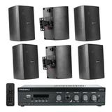 Kit Sonorização Ambiente Slim 1000 Bluetooth 6 Caixas Frahm