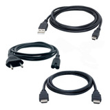 Kit Sony Ps3 Cabos P  Ps3 Energia Usb  Força Ac hdmi 3 M