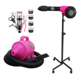 Kit Soprador E Secador Profissional Banho Tosa Pet Shop Rosa