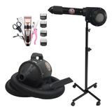 Kit Soprador Secador Profissional Banho Tosa Pet Shop Preto