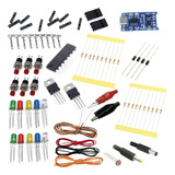 Kit Sortido 50 Componentes Eletrônicos Resistor Diodo Ci Led