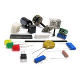 Kit Sortido 50 Componentes Eletrônicos Resistor Diodo Ci Led