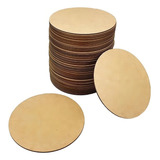 Kit Sousplat Com 40 Bolachas 35x35 Cru Circulo Base Mdf