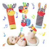 Kit Sozzy Meias E Pulseiras Com Chocalhos 4 Peças Bebe