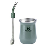 Kit Stanley Bomba Colher P Mate E Cuia Térmica 236ml Verde