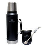 Kit Stanley Chimarrão Garrafa 950ml Bomba colher Cuia