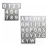 Kit Stencil Alfabeto E Números Vazados Chapa 2cm De Altura