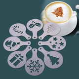 Kit Stencil Barista 8x Pcs Moldes Para Decoração Natalina