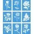 Kit Stencil Flores Rosas Molde Pintura 9 Pcs 13x10cm 