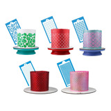 Kit Stencil Para Bolo Confeitaria 5 Modelos Bluestar