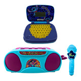 Kit Stitch Laptop Infantil Bilíngue Boombox Karaoke