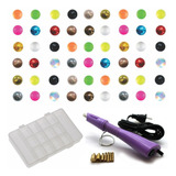 Kit Strass Hotfix Metal Dome Termo 2 3 4 6 8mm Caneta